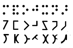 Dots for 'm, and, o, j, x, n, ar' with two variants of corresponding Kobigraphs.